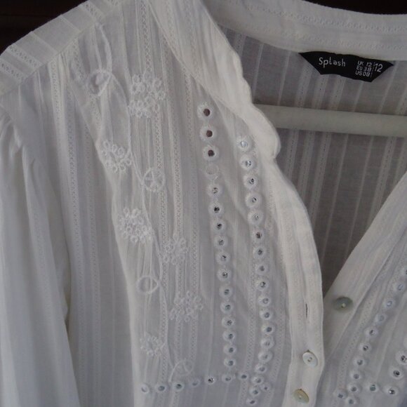 Shift Dress White Cotton 8 - Picture 3 of 10